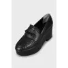 Leather loafers with high platform