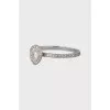 Silver crystal ring
