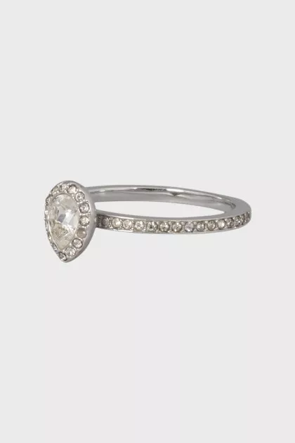 Silver crystal ring
