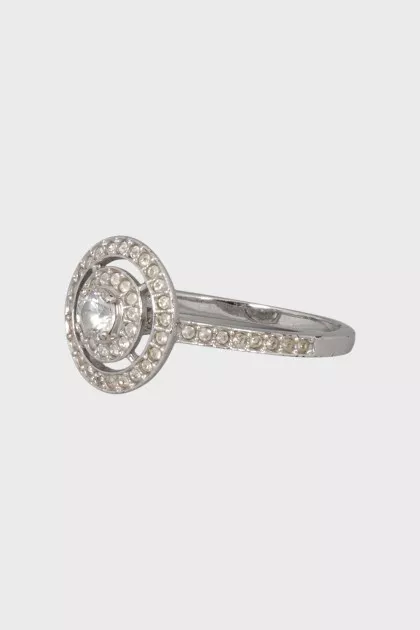 Silver ring with crystals