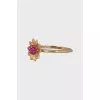 Gold ring with pink rhinestones