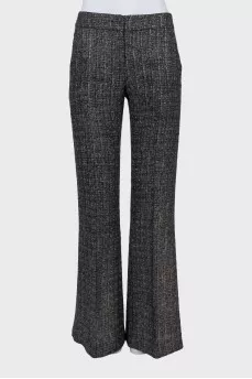 Tweed flared trousers