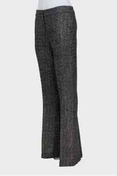 Tweed flared trousers