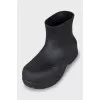 Rubber boots with massive soles