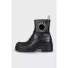 Leather boots with a massive sole