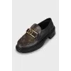 Leather loafers with canvas inserts