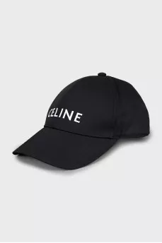 Black cap with embroidered logo