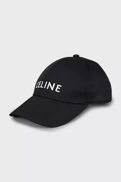 Black cap with embroidered logo