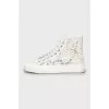 White sneakers with floral pattern