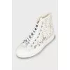 White sneakers with floral pattern