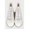 White sneakers with floral pattern