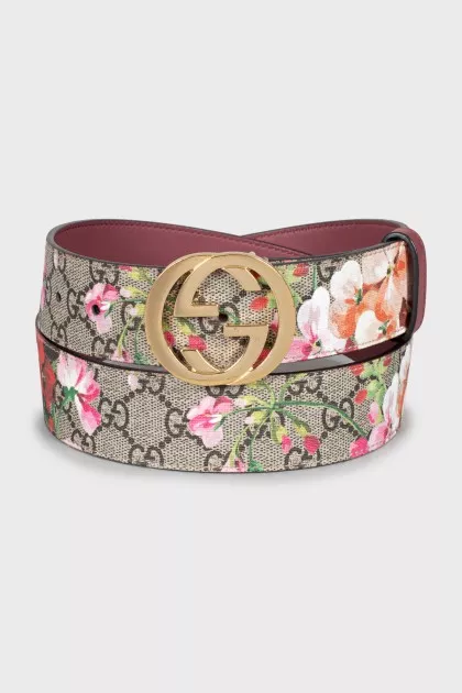 Floral Print Canvas Belt