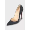 Suede stiletto pumps