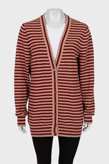 Striped Cashmere Cardigan