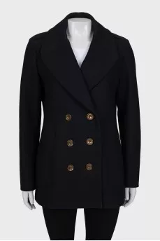 Double-breasted wool coat
