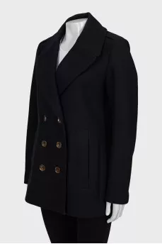 Double-breasted wool coat
