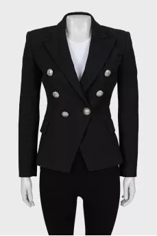 Fitted jacket with silver buttons