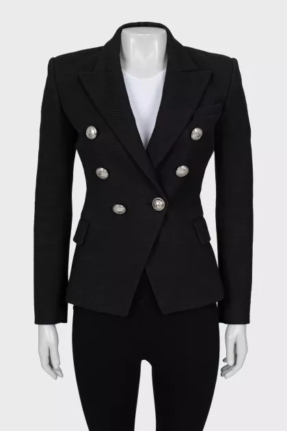 Fitted jacket with silver buttons