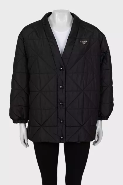 Black loose fit down jacket