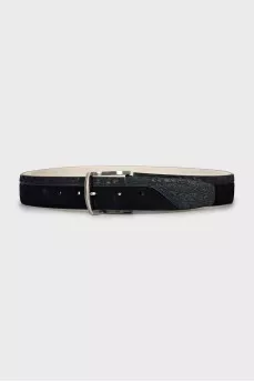 Men's belt made of suede and leather