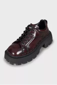 Burgundy shoes with chunky soles