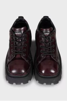 Burgundy shoes with chunky soles