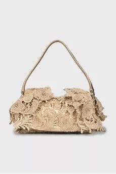 Golden leather bag
