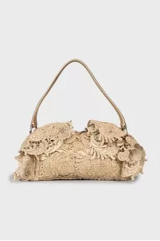 Golden leather bag