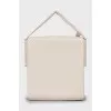Beige leather shoulder bag