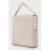 Beige leather shoulder bag