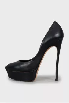 Leather high heels