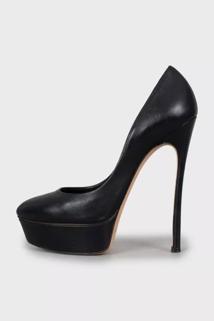 Leather high heels