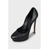 Leather high heels