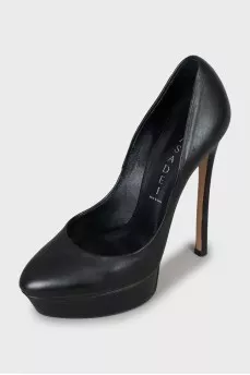 Leather high heels