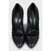 Leather high heels