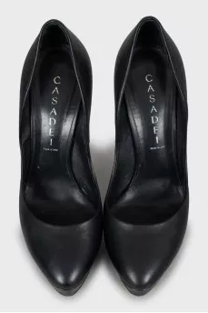 Leather high heels