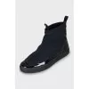 Leather boots with textile upper