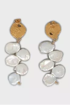 Golden Faux Pearl Earrings