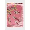 Pink printed silk scarf