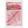 Pink printed silk scarf