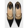 Black suede shoes
