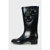 Rubber boots decorated with flowers