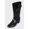 Rubber boots decorated with flowers