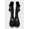 Rubber boots decorated with flowers