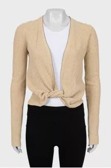 Beige ribbed cardigan