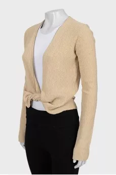 Beige ribbed cardigan