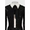 Black and white sequin jumpsuit