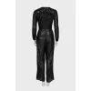 Black and white sequin jumpsuit