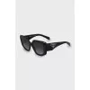 Black sunglasses with logo on temples