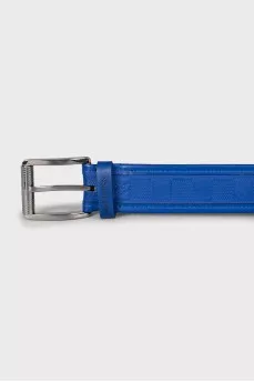 Men's leather belt blue